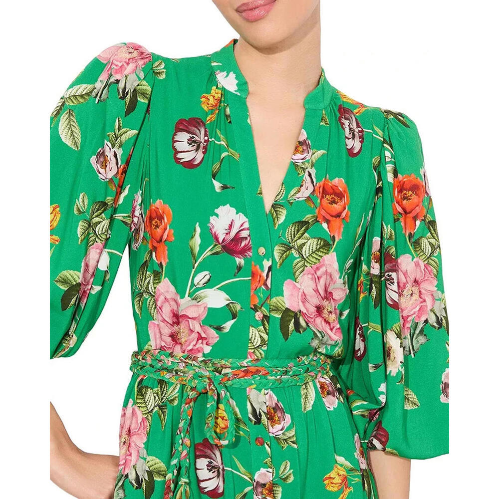 NEW, Alice + Olivia Antonette Button Front Dress in Green Sz 10 #MD1408 - Picture 5 of 11